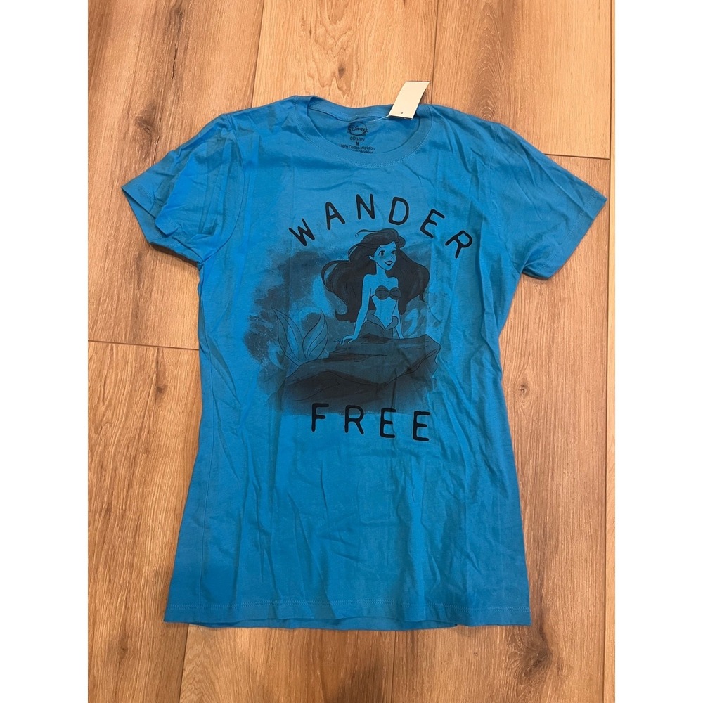 Disney Ariel Wander Free Little Mermaid Graphic T-Shirt Blue Women's Medium